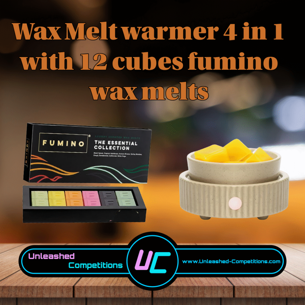 Wax melt warmer 4 in 1 with 12 cubes of fumino wax melts.