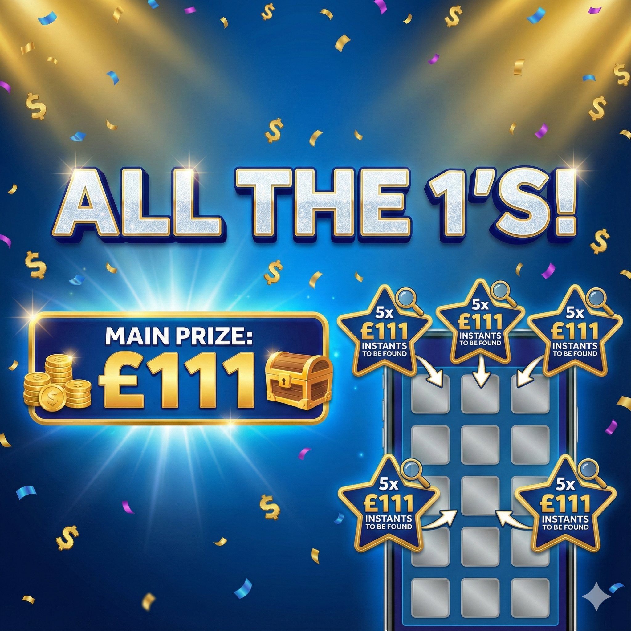 All the 1’s – Main Prize £111